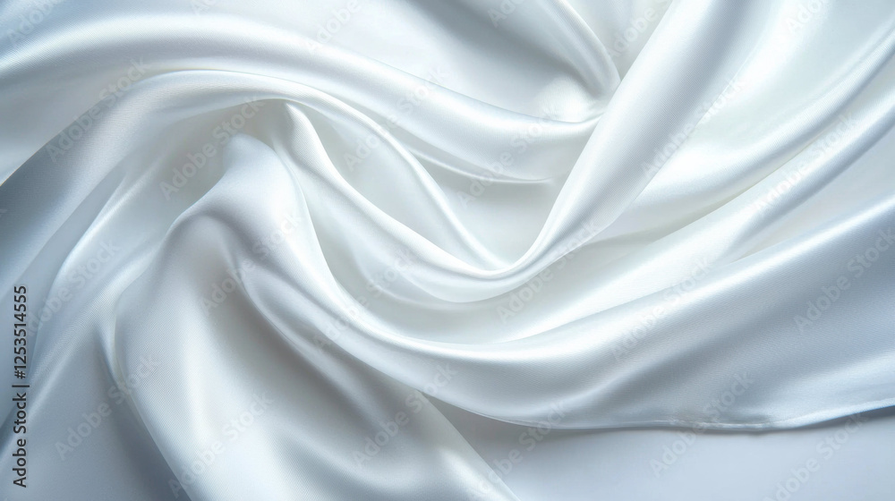 Aufkleber smooth white silk fabric with elegant folds and soft, luxurious texture, creating sophisticated and 