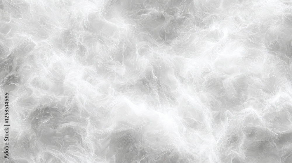 Leinwandbilder Soft white and gray abstract texture resembling swirling clouds or marble, creating serene and elegant visual effect