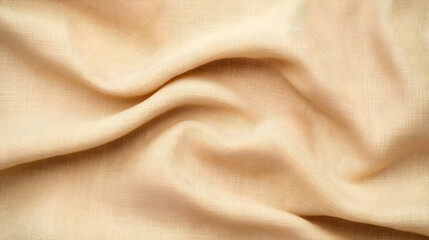 Close-up of flowing, light-colored fabric with gentle folds for textures, backgrounds, or product mockups showing depth and soft lighting