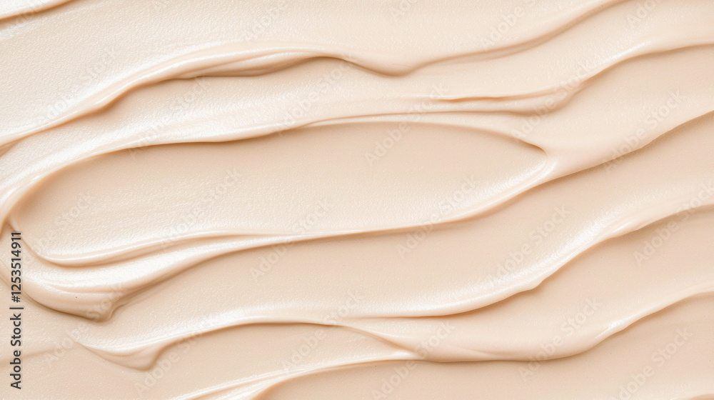 Poster smooth peach toned cream texture with soft, flowing lines, creating soothing and elegant aesthetic. 