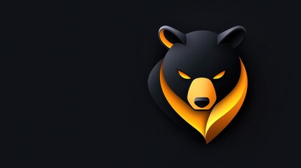 Obraz premium A rugged bear face logo, combining earthy tones and sharp detailing to evoke the untamed spirit of the wild, perfect for a brewery or outdoors brand.