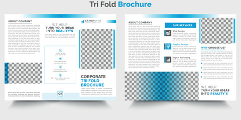 Corporate Business Trifold Brochure Template Design