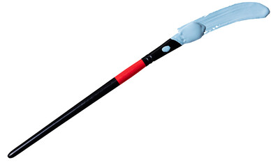 Blue acrylic brush stroke isolated 