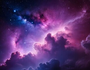 Obraz premium Vivid Cosmic Galaxy Nebula Deep Space Background