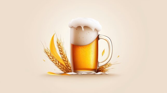 A vintage bier logo design, featuring an old-fashioned beer mug with a frothy top and barley accents, invoking a classic, time-honored brewery aesthetic.