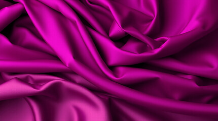 Obraz premium Deep Magenta abstract background. Silk satin velvet fabric. Elegant luxury rich. Curtain drapery fold line wave flow. Romance Valentine Birthday Christmas
