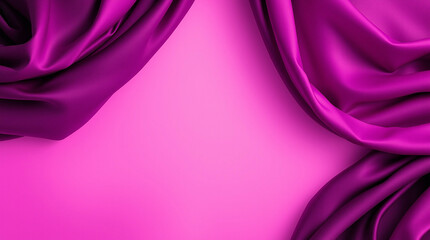 Obraz premium Deep Magenta abstract background. Silk satin velvet fabric. Elegant luxury rich. Curtain drapery fold line wave flow. Romance Valentine Birthday Christmas
