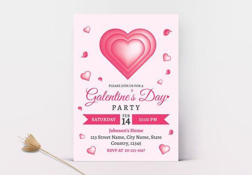 Galentine's Day Party Invitation Template
