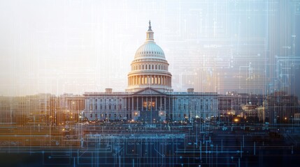 Us Capitol Building Digital Graphic Art