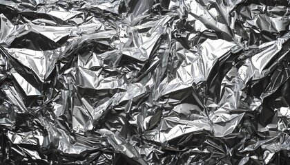 Abstract silver metallic foil background.