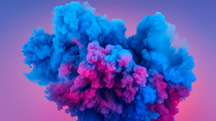 Fototapeta premium Bursting Colors Dance in a Surreal Cloud Formation During Twilight, Blending Shades of Vibrant Pink and Electric Blue to Create a Breathtaking Visual Spectacle. Generative AI