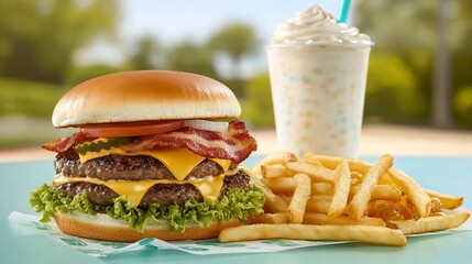 Double Bacon Cheeseburger Meal