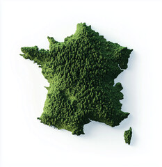 Forest-covered 3D map of France