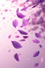 Naklejka premium Serene Springtime: Purple Petals Gracefully Drift through Tranquil Air