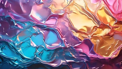 Obraz premium Abstract colorful metallic foil pattern background.