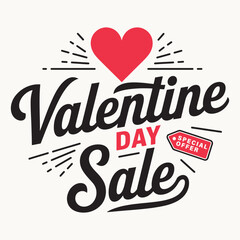 Valentine's Day sale concept vector design