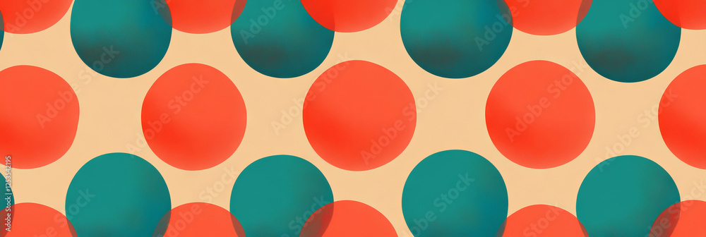 Poster Seamless pattern of alternating squares and circles creating a checkerboard effect