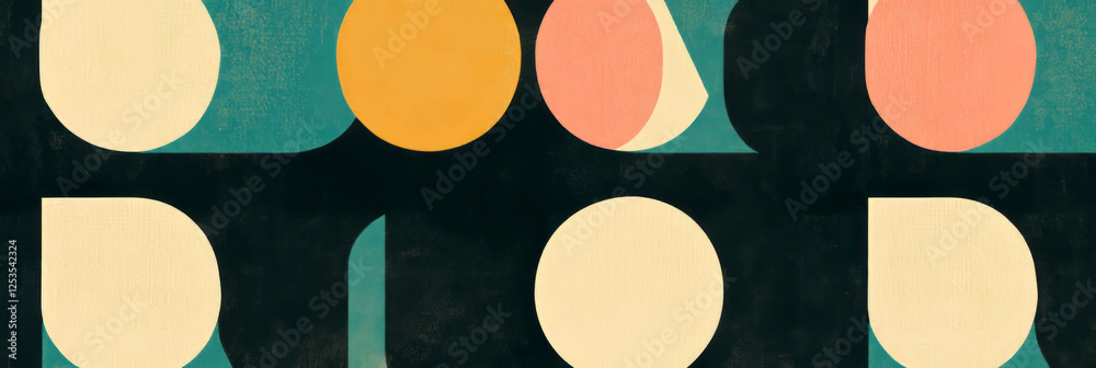 Aufkleber Seamless pattern of alternating circles and rectangles for modern design projects