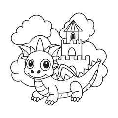 Dynamic urban cityscape doodles for coloring pages
