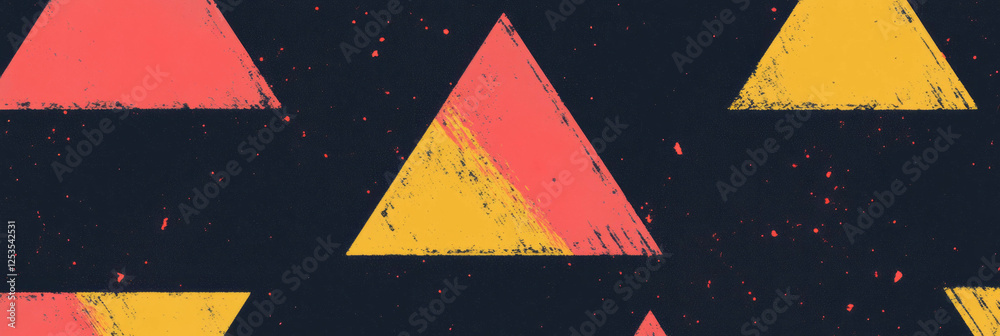 Poster seamless pattern of inward-pointing triangles in vibrant colors suitable for banners