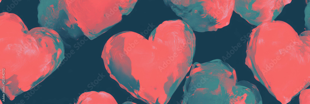 Aufkleber vivid hearts pattern creating depth for decorative backgrounds and banners