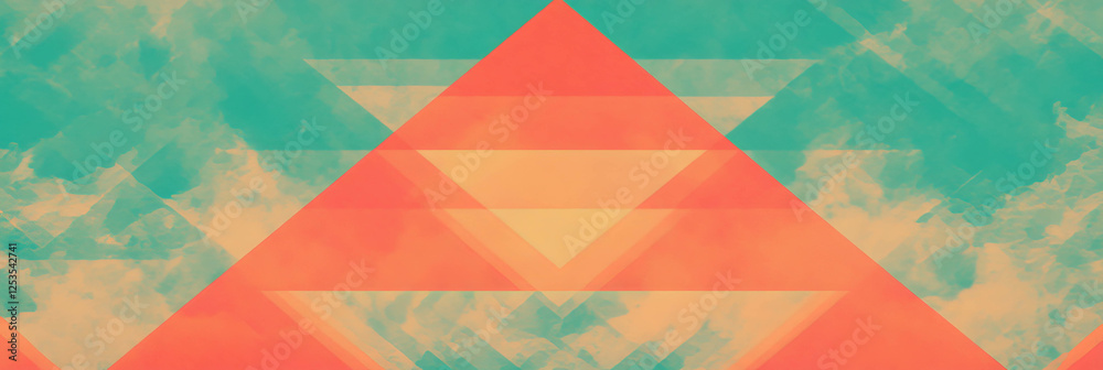 Poster Radiating triangles in a seamless pattern perfect for banners and background designs
