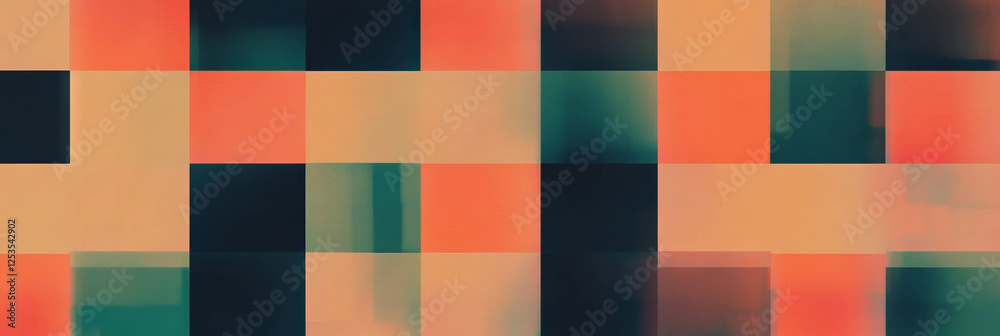 Poster Seamless pattern of small squares in varying density for a dynamic background design
