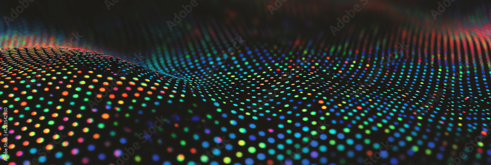 Poster Gradient seamless pattern of small circles transitioning from dark to light for banners