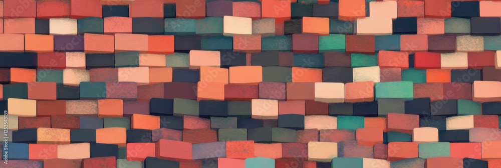 Poster Seamless pattern of small rectangles arranged in a brick-like design for banners and backgrounds