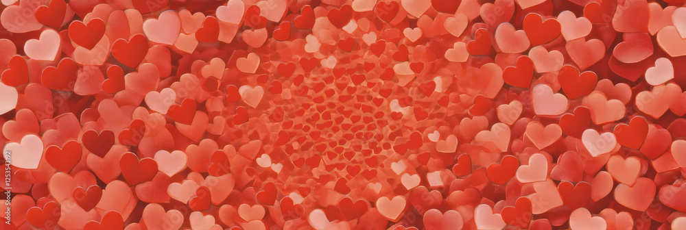 Aufkleber Seamless pattern of concentric hearts creating a vibrant background design