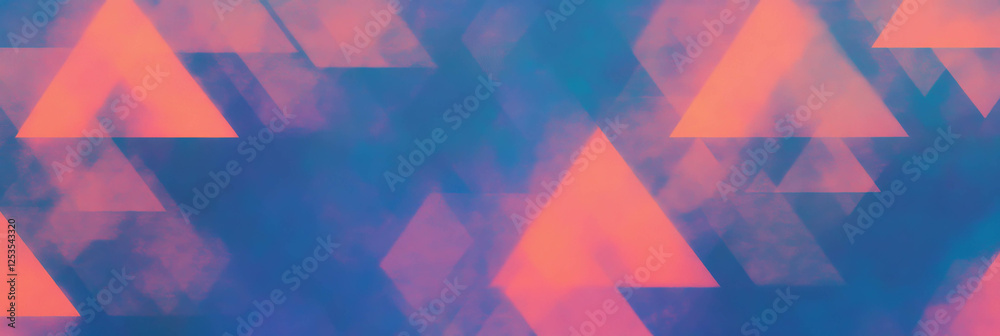 Poster seamless tessellated triangle pattern in vibrant colors for creative backgrounds