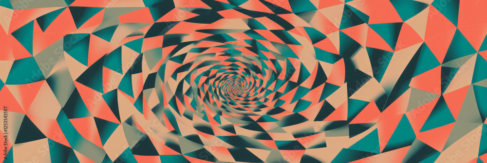 Aufkleber spiral arrangement of triangles in a seamless pattern suitable for banners and backgrounds