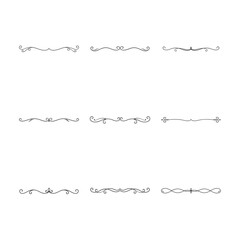 Obraz premium Hand drawn ornamental underline bundle for designers
