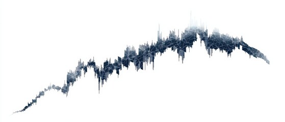 A fluctuating stock market graph transforming into a stable growth line, economic recovery concept