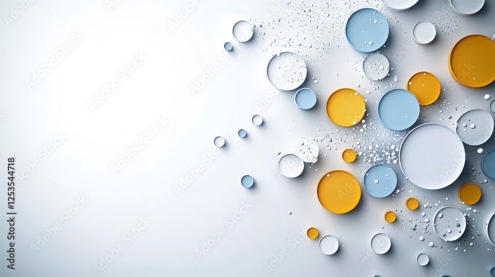 Poster minimalist circular design display contemporary art space digital artwork clean environment abstract