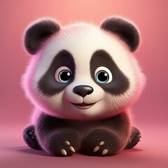 Niedlicher Pandab&auml;r, rosa Hintergrund