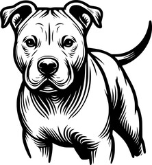 pitbul vector art, cute and Adorable Dog Portrait