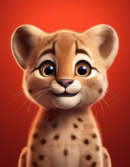 Puma Baby, roter Hintergrund