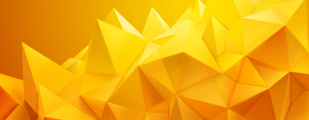 Fototapeta premium Abstract crystal background made of interconnected yellow shapes, creating a dynamic, geometric surface with varying shades and depth.