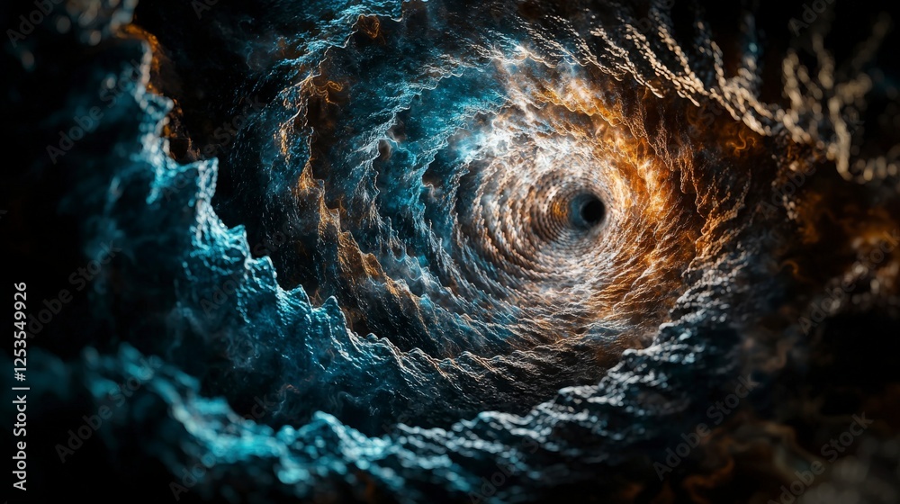 Aufkleber dynamic spiral patterns emerge abstract universe digital art cosmic depths fractal viewpoint artisti