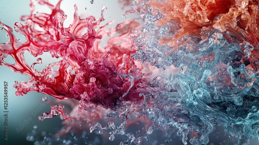 Poster dynamic water splash artistry abstract studio digital artwork fluid environment close-up view surfac