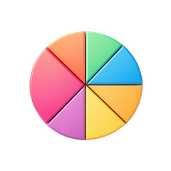 Fototapeta premium Colorful pie chart icon representing data distribution in segments