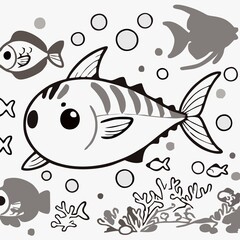 Background cartoon fish