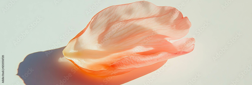 Aufkleber elegance of a single partially folded sakura petal on a bright background