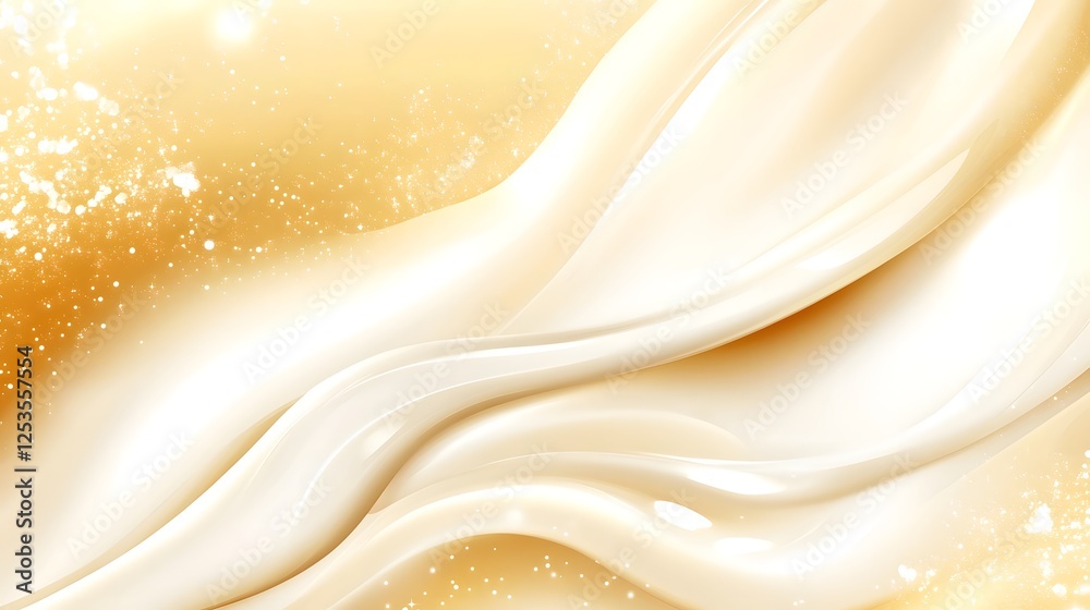 Fototapete captivating abstract background featuring flowing shimmering golden silk fabric or satin in a dreamy