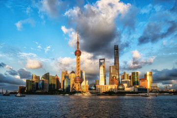 Shanghai skyline with modern urban skyscrapers, China
