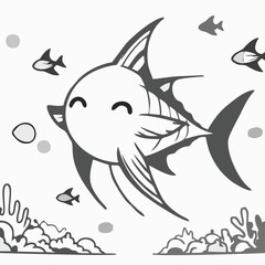 vector illustration of a fish