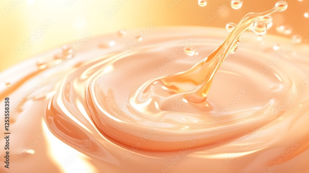 Leinwandbilder captivating droplet splash in warm tones elegant abstract water texture with flowing ripples and ref