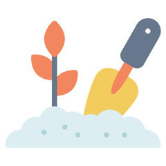 Gardening Trowel with Plant Illustration