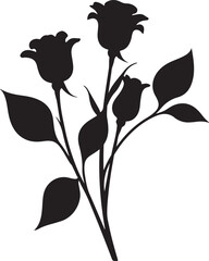 Rose Silhouettes Black Vector Art Collection